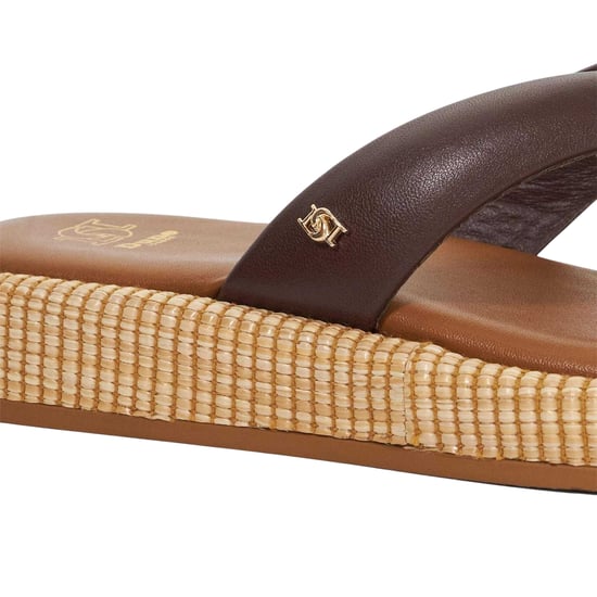 Dune London Lo Laike leren teenslippers voor dames (Bruin) - Image 4
