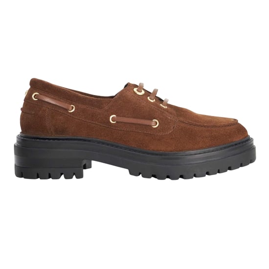 Dune London Dames-bootschoenen van Venetiaans leer met vetersluiting (Bruin) - Image 1