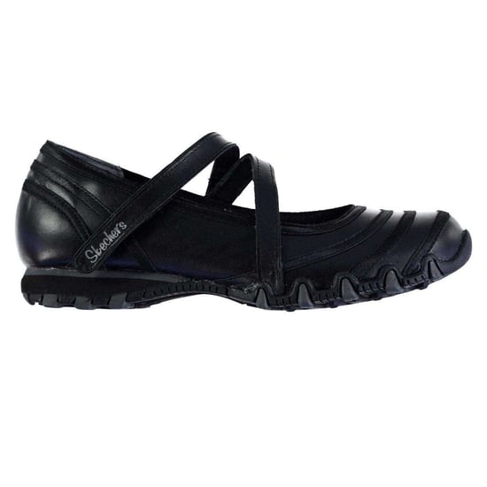 Skechers Riboneer-leren schoenen met traagschuim voor dames (Zwart) - Image 1
