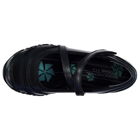 Skechers Riboneer-leren schoenen met traagschuim voor dames (Zwart) - Image 3