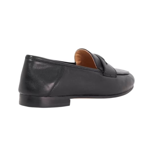Dune London Pennyloafers met lage hak van Grieks leer voor dames (Zwart) - Image 1