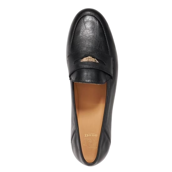 Dune London Pennyloafers met lage hak van Grieks leer voor dames (Zwart) - Image 3