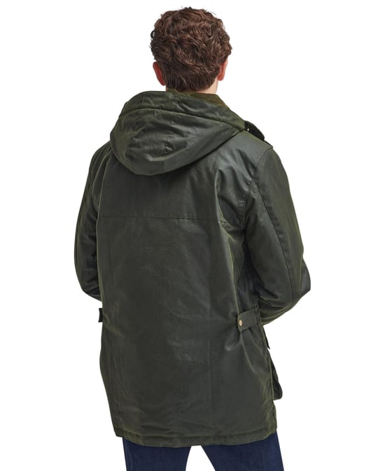 katoenen Barbour waxjas donkergroen normale fit - Image 2