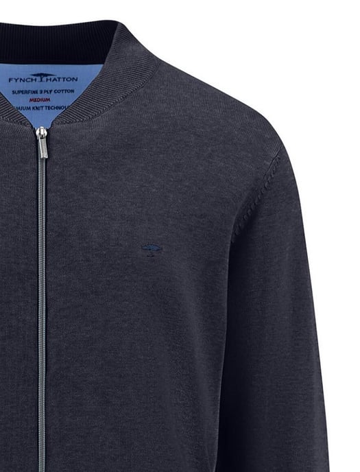 katoenen Fynch-Hatton vest donkerblauw effen - Image 3