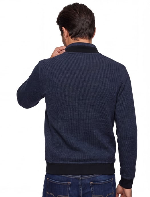 Baileys vest effen navy normale fit katoen - Image 2