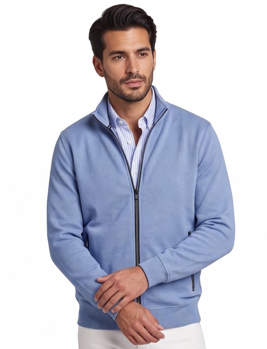 vest Baileys normale fit blauw met rits katoen - Image 1