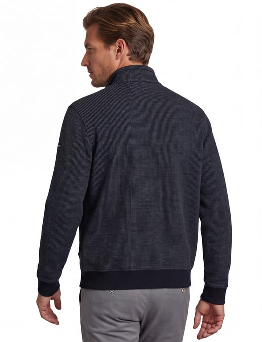Baileys navy effen vest katoen normale fit - Image 2