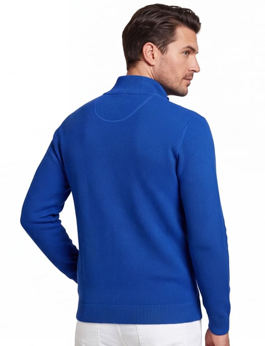 katoenen Gant vest effen blauw normale fit - Image 2