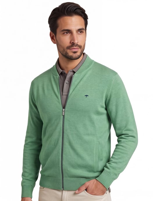 katoenen Fynch-Hatton vest groen gemeleerd - Image 1