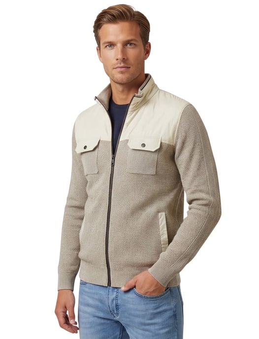 Casa Moda vest beige met dubbele borstzak - Image 1