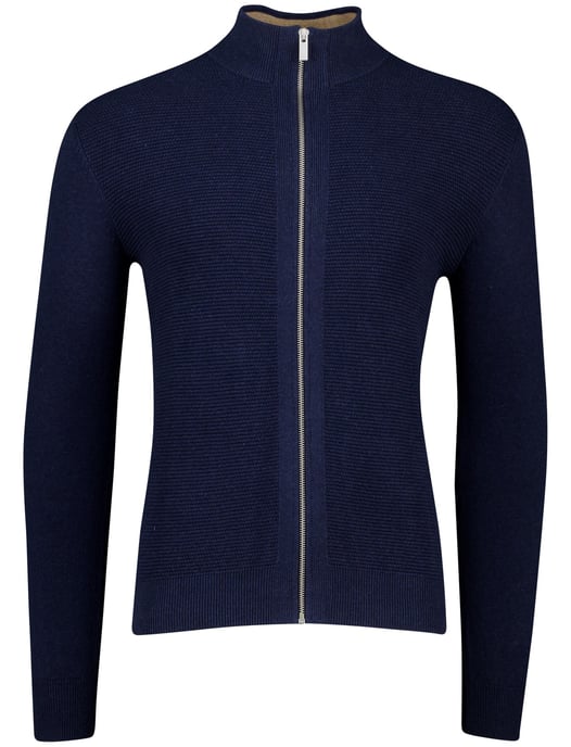 Scotland Blue vest normale fit effen navy katoen - Image 3