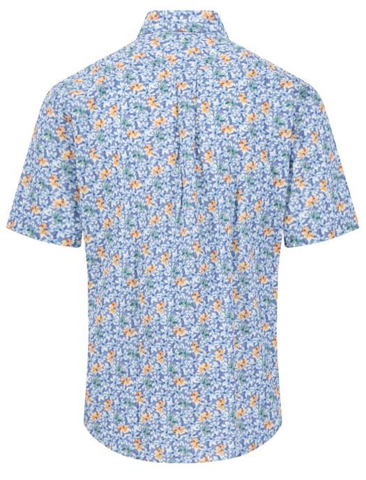 Overhemd Fynch Hatton bloemen print blauw button down boord - Image 2