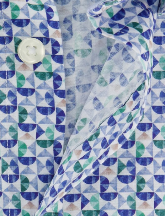 Overhemd Fynch Hatton blauw print korte mouw borstzak - Image 4
