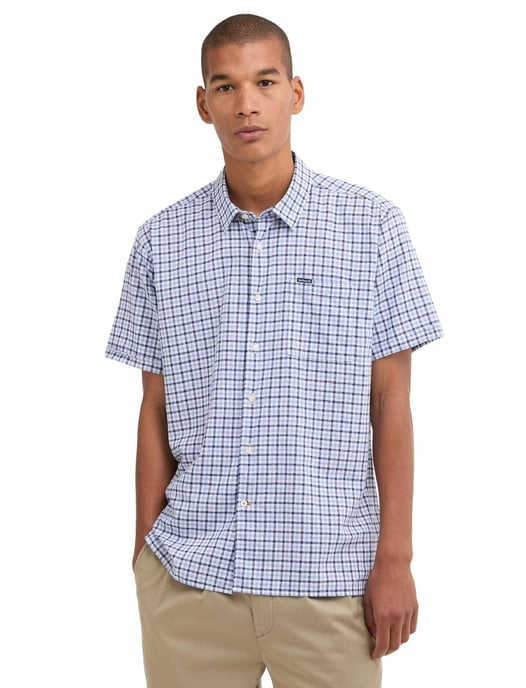 Blauw geruit overhemd Barbour met borstzak - Image 1