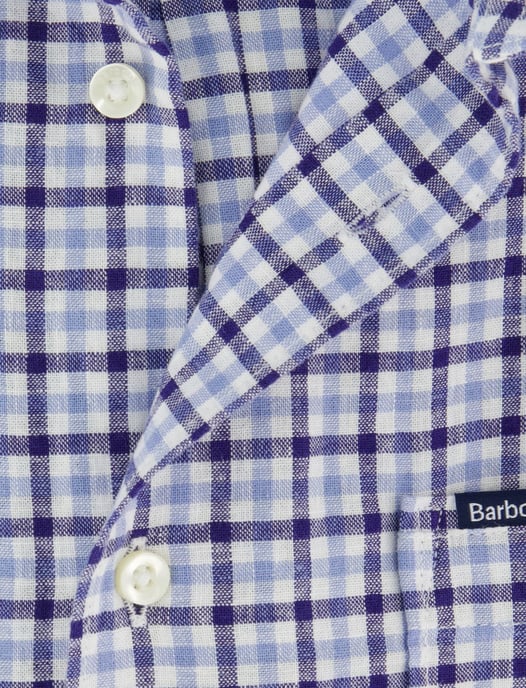 Blauw geruit overhemd Barbour met borstzak - Image 4