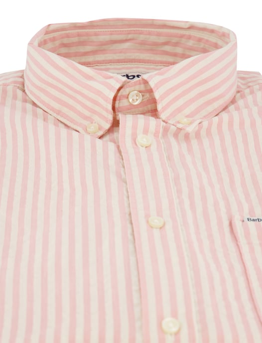 Gestreept roze wit Barbour overhemd korte mouwen - Image 3