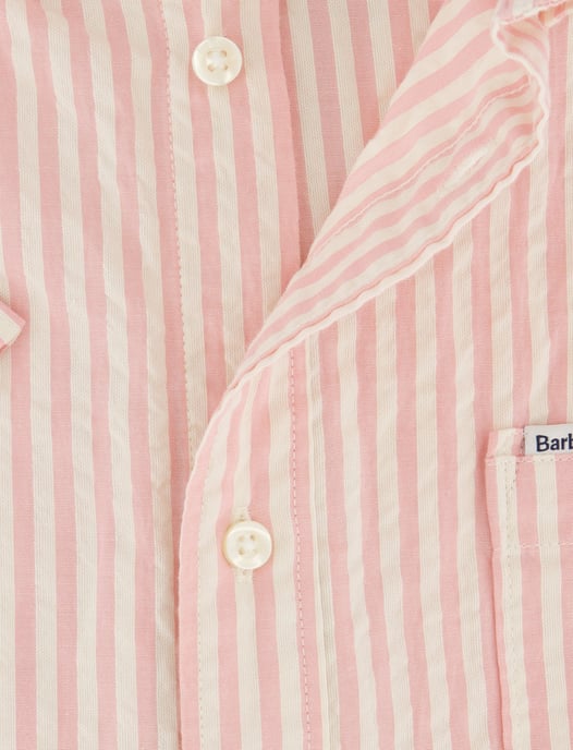 Gestreept roze wit Barbour overhemd korte mouwen - Image 4