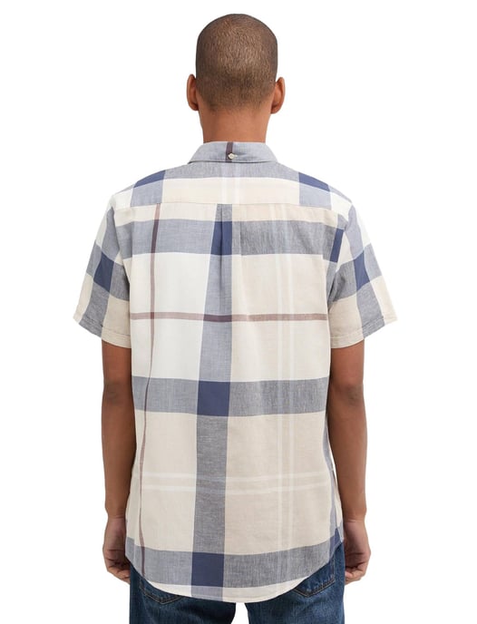 Overhemd Barbour Tailored Fit creme blauw geruit met borstzak - Image 2