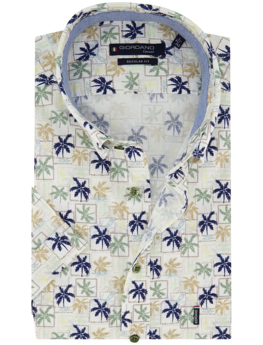 Groen overhemd Giordano palmbomen print katoen - Image 1