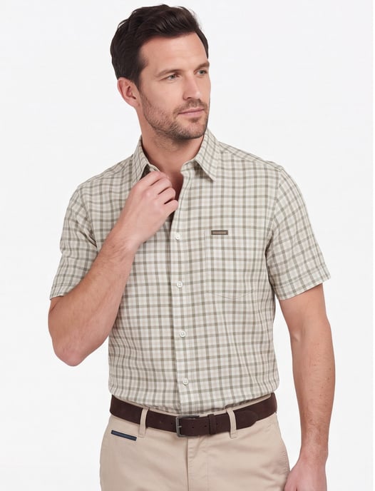 Groen Barbour overhemd Relaxed Fit met borstzak - Image 1