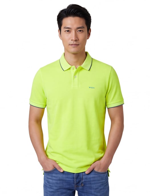 Poloshirt New Zealand geel piqué katoen - Image 1