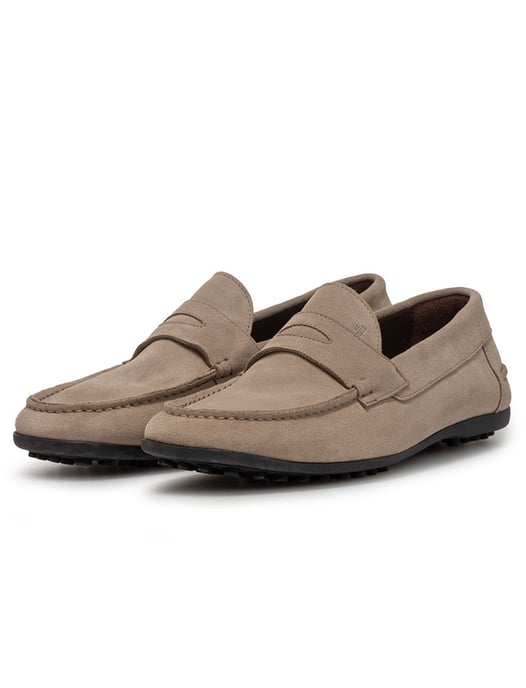 Suede Van Bommel loafer lichtbruin met zwarte zool - Image 2