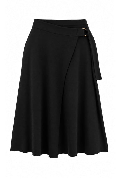 Trendyol Curve Dames Zwart Effen Maxi Dubbel geknoopt / Wikkelmodel Grote maten Rokken - Image 1