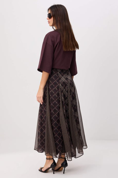Trendyol Modest Dames Bruin Geruit Maxi A-lijn Modest Rokken - Image 3