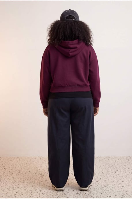 Trendyol Curve Dames Paars Effen Lang, Regular fit Grote maten Sweatshirts - Image 2