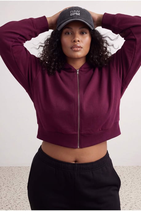 Trendyol Curve Dames Paars Effen Lang, Regular fit Grote maten Sweatshirts - Image 3