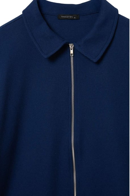 TRENDYOL MAN Heren Donkerblauw Effen Lang Regular fit Sweatshirts - Image 5
