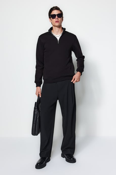 TRENDYOL MAN Heren Zwart Dierenprint Lang Regular fit Sweatshirts - Image 3