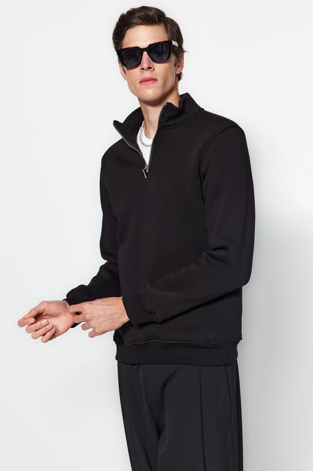 TRENDYOL MAN Heren Zwart Dierenprint Lang Regular fit Sweatshirts - Image 4