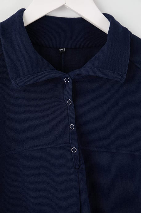 Trendyol Curve Dames Donkerblauw Effen Lang Oversized Grote maten Sweatshirts - Image 3