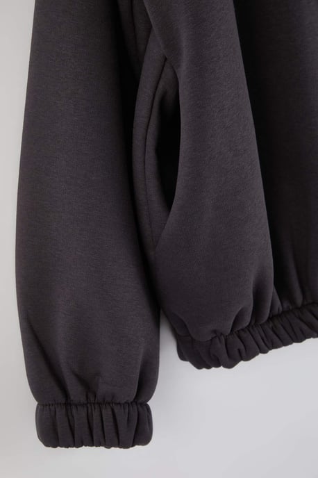 Trendyol Curve Dames Grijs Effen Lang Oversized Grote maten Sweatshirts - Image 5