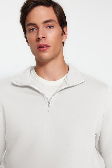 TRENDYOL MAN Heren Ecru Dierenprint Lang Regular fit Sweatshirts - Image 6