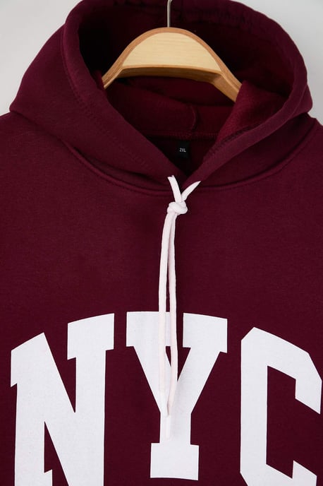 Trendyol Curve Dames Bordeaux Grafisch Lang Regular fit Grote maten Sweatshirts - Image 5