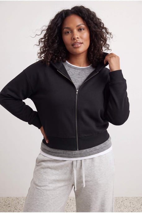 Trendyol Curve Dames Zwart Effen Lang, Regular fit Grote maten Sweatshirts - Image 3