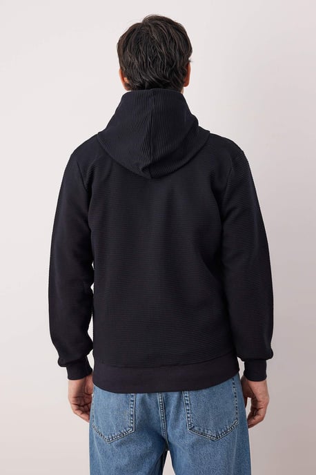 TRENDYOL MAN Heren Donkerblauw Effen Lang Regular fit Sweatshirts - Image 3
