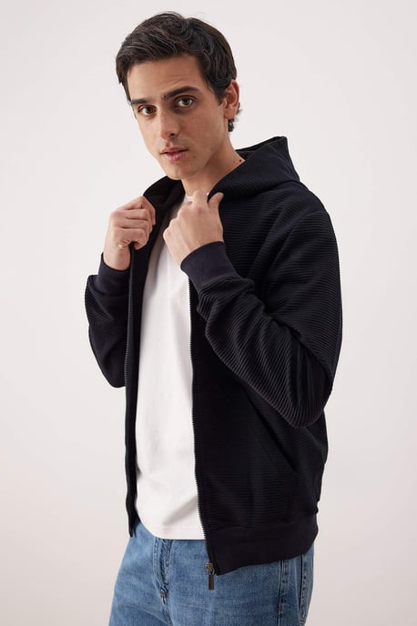 TRENDYOL MAN Heren Donkerblauw Effen Lang Regular fit Sweatshirts - Image 6