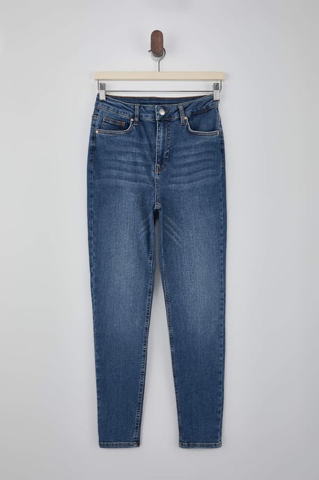 TRENDYOLMİLLA Dames Blauw Effen Skinny Hoge taille Jeans - Image 4