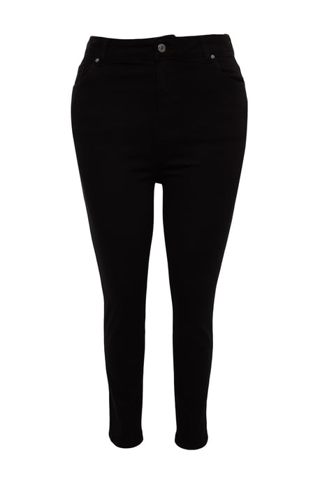 Trendyol Curve Dames Zwart Effen Skinny Hoge taille Grote maten Jeans - Image 5