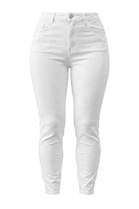 Trendyol Curve Dames Wit Effen Skinny Hoge taille Grote maten Jeans - Image 4