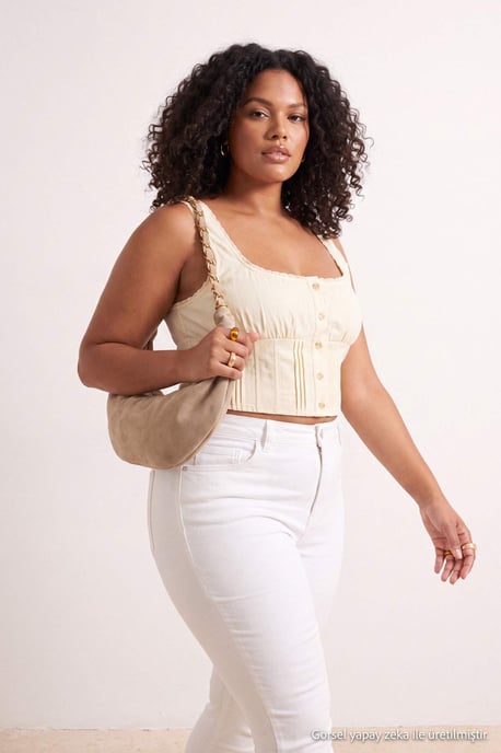Trendyol Curve Dames Wit Effen Skinny Hoge taille Grote maten Jeans - Image 6