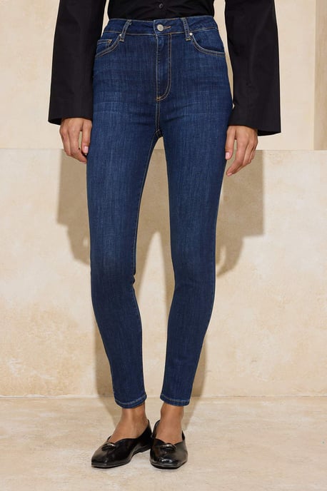 TRENDYOLMİLLA Dames Blauw Effen Skinny Hoge taille Jeans - Image 2