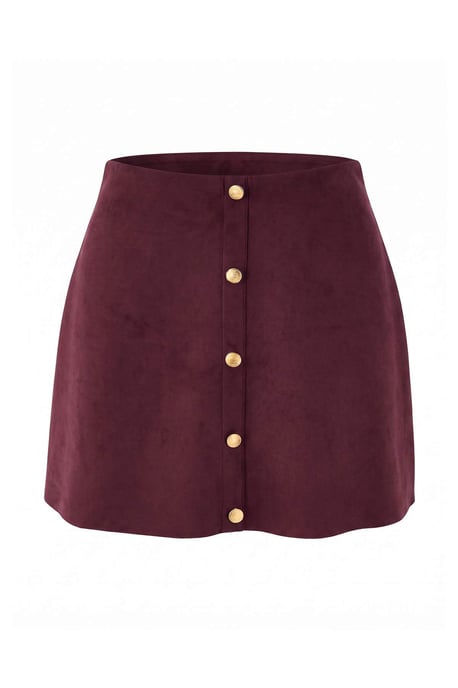 TRENDYOLMİLLA Dames Bordeaux Effen Kort / Mini A-lijn Rokken - Image 4