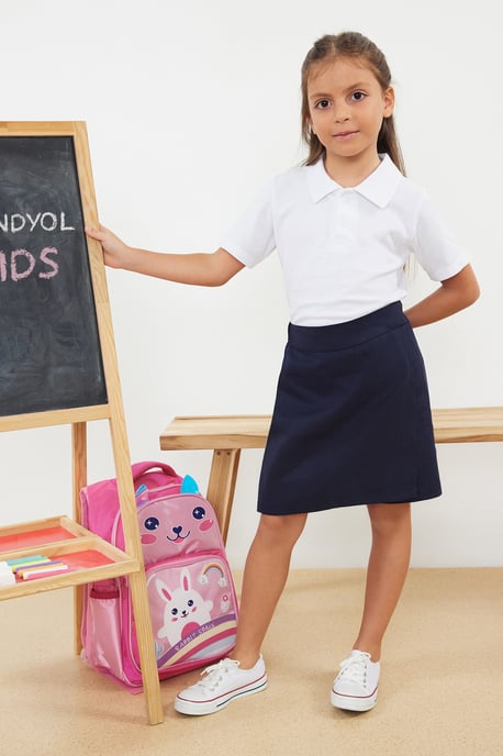 TRENDYOLKIDS Meisjes Donkerblauw Effen Kort / Mini Basic A-lijn Rokken - Image 5