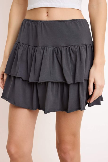 TRENDYOLMİLLA Dames Grijs Effen Kort / Mini Basic Skort Rokken - Image 4