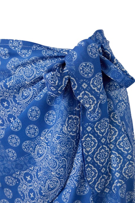 TRENDYOLMİLLA Dames Blauw Etnisch patroon Extra Kort / Super Mini Rokken - Image 4