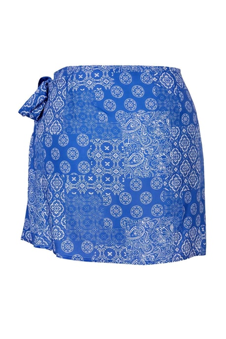 TRENDYOLMİLLA Dames Blauw Etnisch patroon Extra Kort / Super Mini Rokken - Image 5